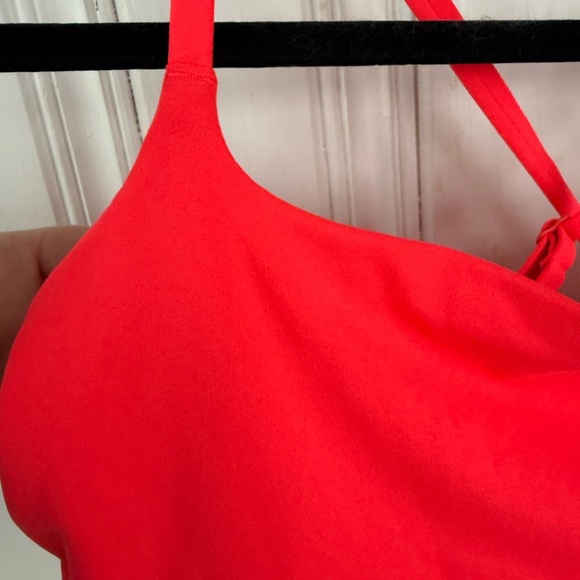 Tablets Women's Neon Coral low impact Strappy Bralette - Picture 2 of 5